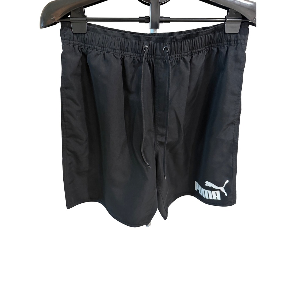 Puma Mens Black Swim Trunks Regular Fit Mesh Liner Water Repellent XL 8in Inseam